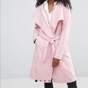 Pink wrap coat